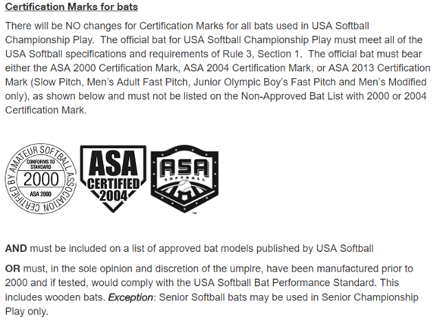 Bat List & Certification